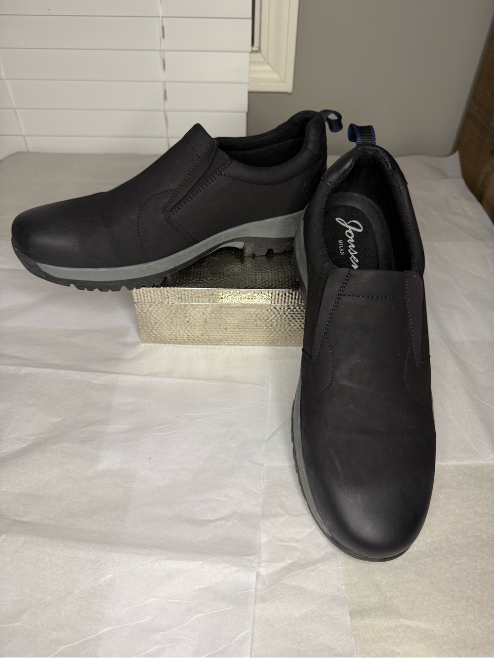 Jousen Milan Slip Resistant Work Shoes Men’s US 13 Black Leather Clogs